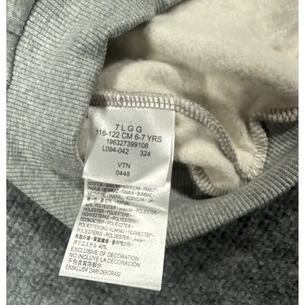 Nike Boy's Size 7 Large Heather Gray Futura Logo Fleece Hoodie NWT